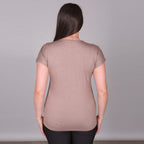 JOVIE Leaf Pattern Low Sleeves Blouse (Size XL-XXL - 14-16) - Mink