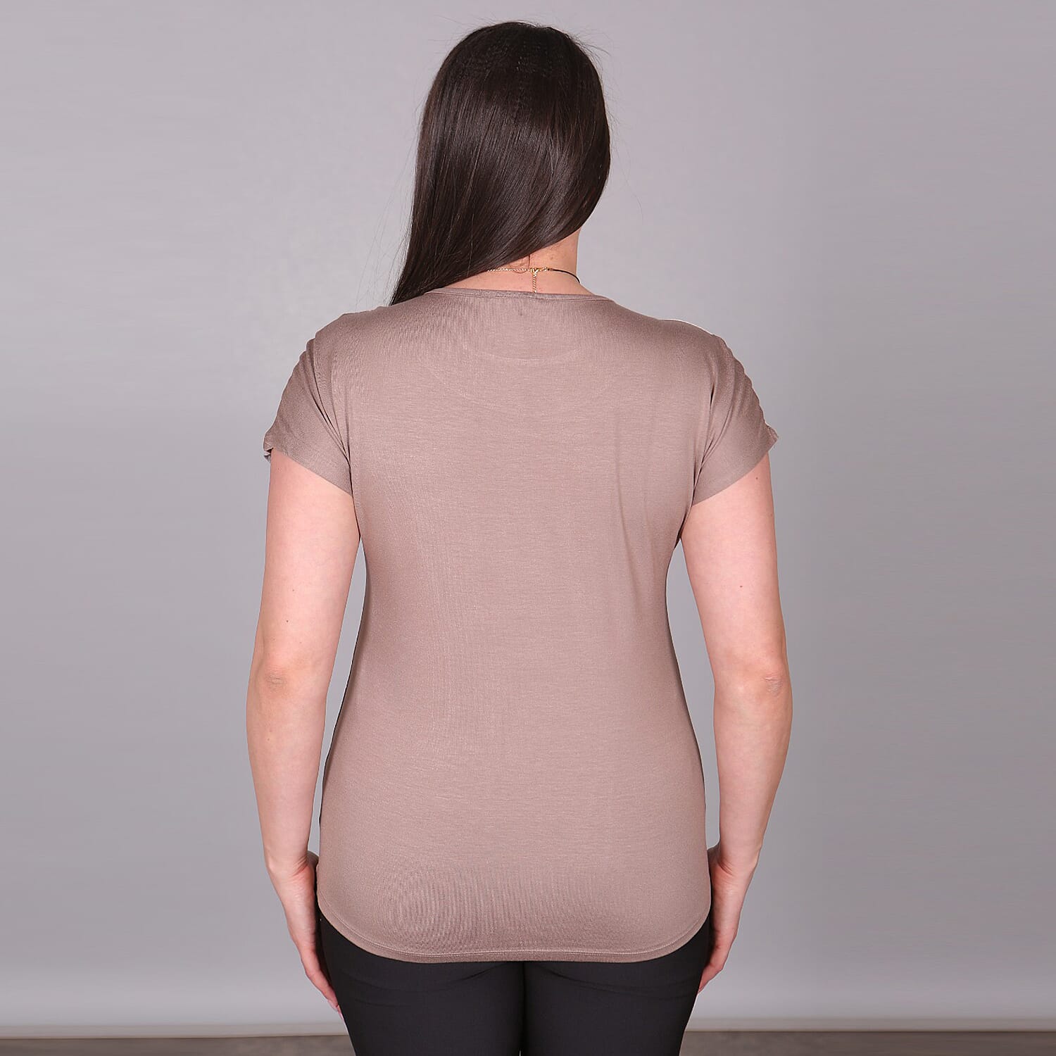 JOVIE Leaf Pattern Low Sleeves Blouse (Size XL-XXL - 14-16) - Mink