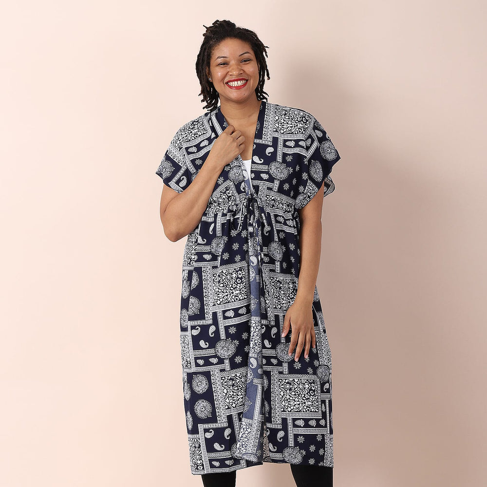 JOVIE Printed Dress (Size up to 20) - Navy