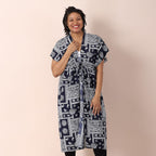 JOVIE Printed Dress (Size up to 20) - Navy