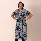 JOVIE Printed Dress (Size up to 20) - Navy