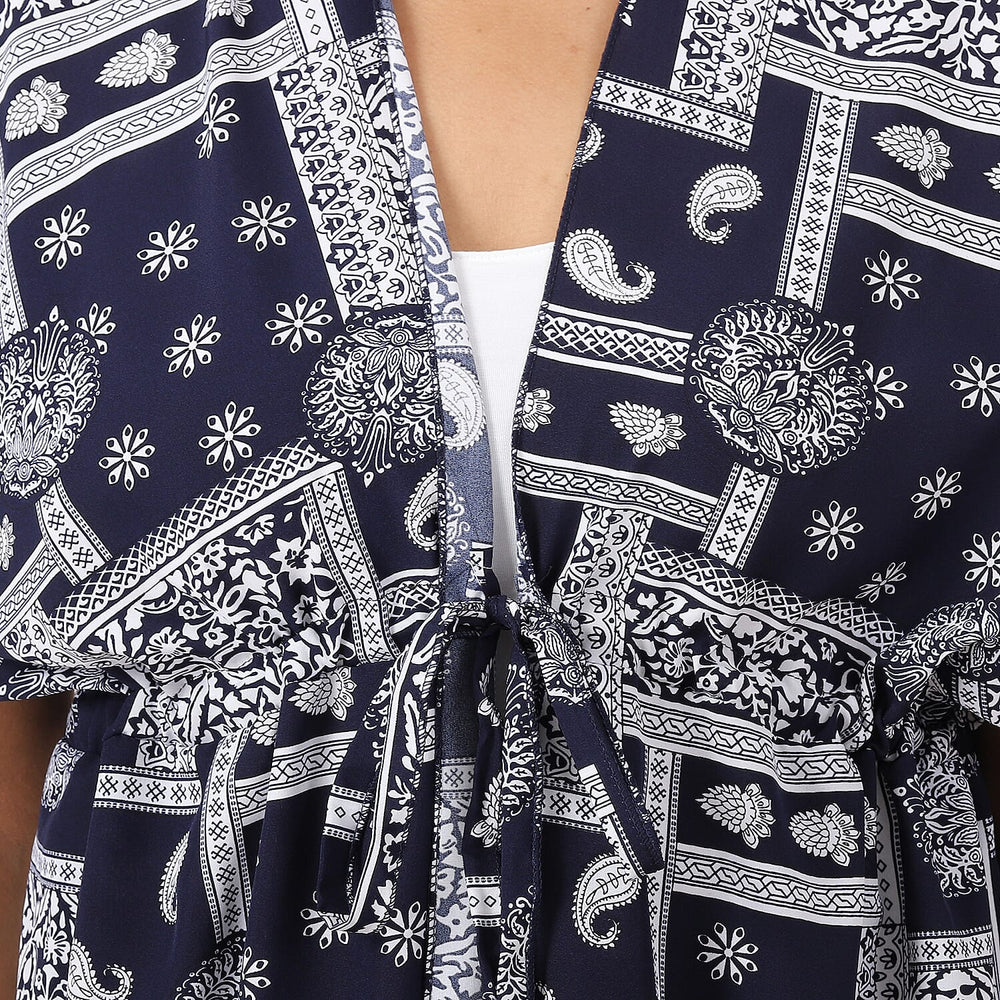 JOVIE Printed Dress (Size up to 20) - Navy