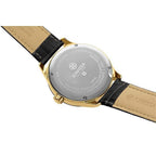 JOWISSA Tiro Swiss Mens 5 ATM Water Resistant Watch with Alligator Print Genuine Leather Strap - Black & Gold