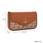 JVC- Milano Style Italian Luxury Shoulder Chain Crossbody Bag - Brown & Tan