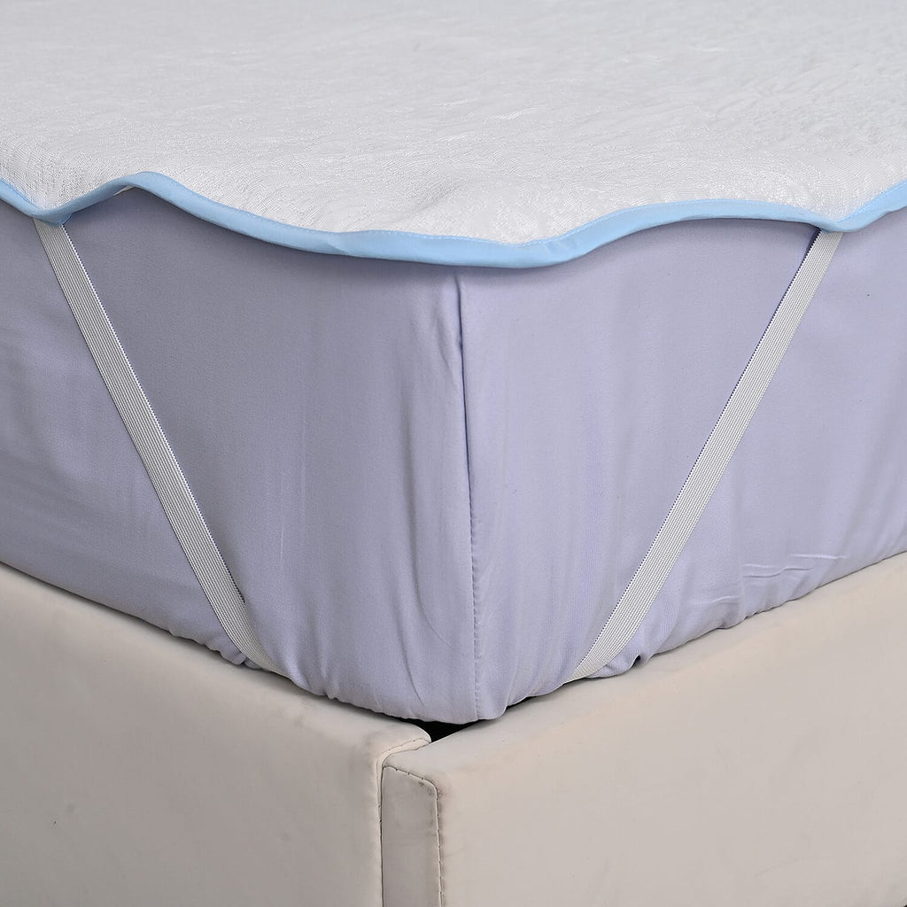 Luxury Cooling Jaquard Waterproof Mattress Protector - With Anchor Band Fit (Machine Washable) - Size Double