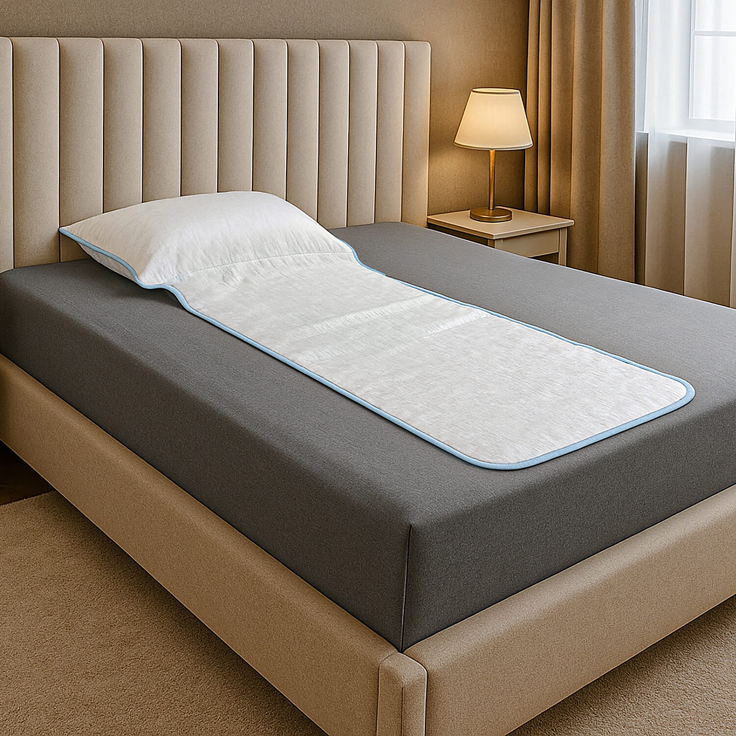 Jacquard Waterproof Cooling Pad  (Size 187x68x44.5 cm) - White