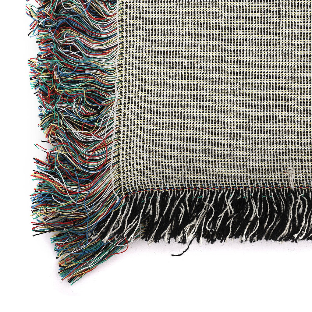 Jacquard Woven Big Flower Printed Throw with Fringes (Size 150x126Cm) - Red, Pink and Multi