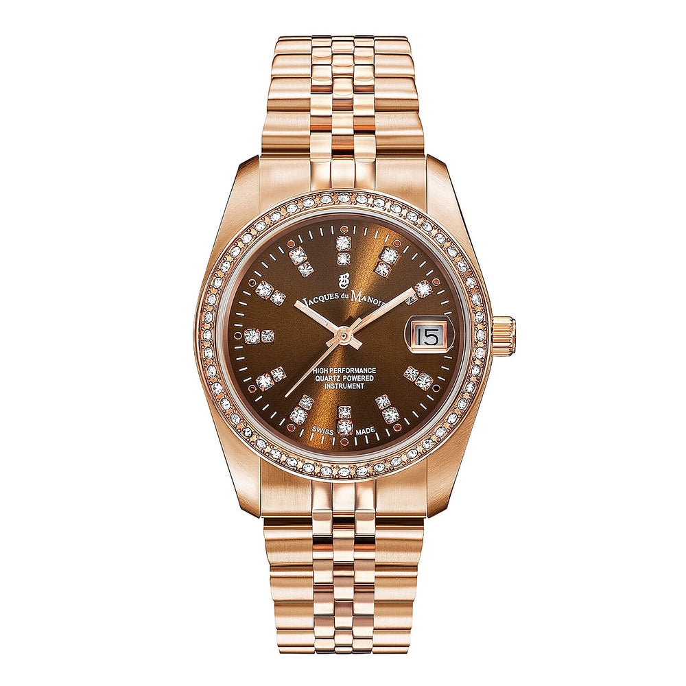 Jacques Du Manoir Swiss Ladies Watch in Stainless Steel - Gold