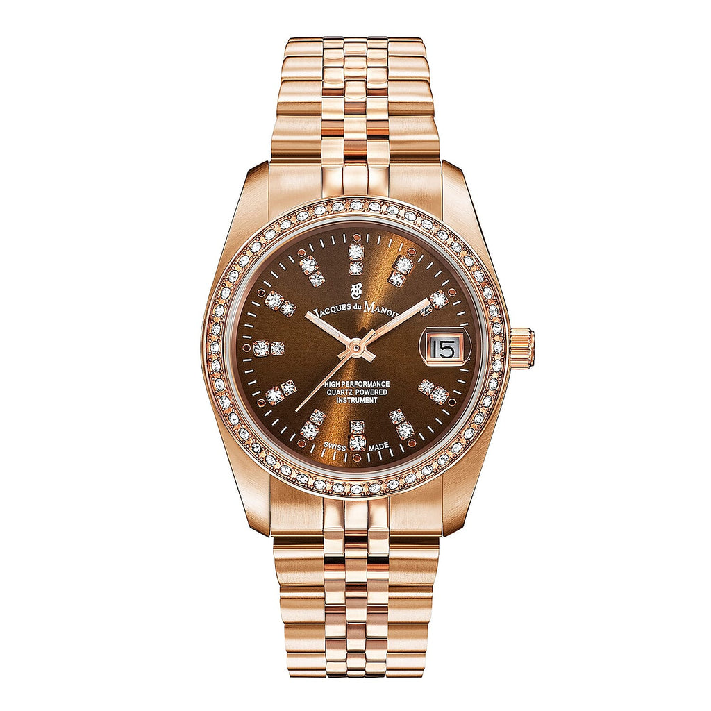 Jacques Du Manoir Swiss Ladies Watch in Stainless Steel - Gold