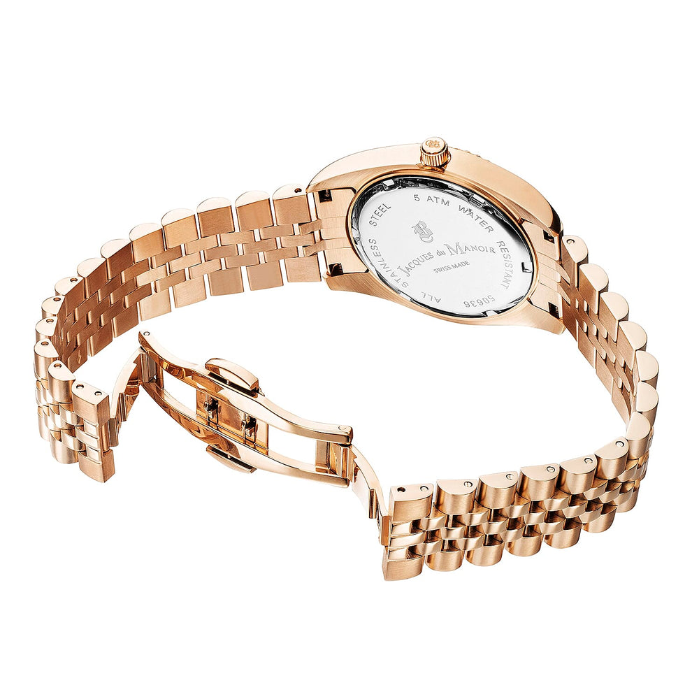 Jacques Du Manoir Swiss Ladies Watch in Stainless Steel - Gold