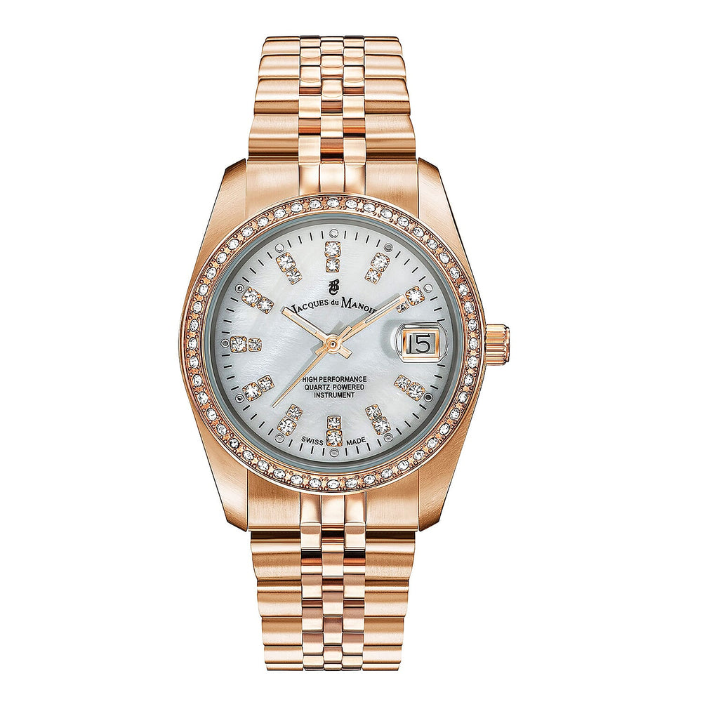 Jacques Du Manoir Swiss Ladies Watch in Stainless Steel - Rose