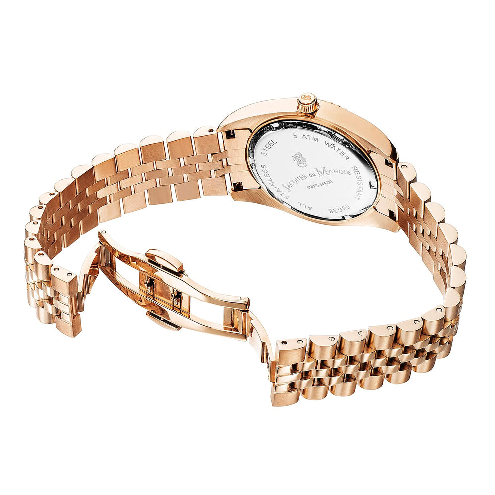 Jacques Du Manoir Swiss Ladies Watch in Stainless Steel - Rose