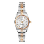 Jacques Du Manoir Inspiration Swiss Quartz Movt. 5ATM WR Silver Dial Ladies Watch with Two Tone Stainless Steel Strap
