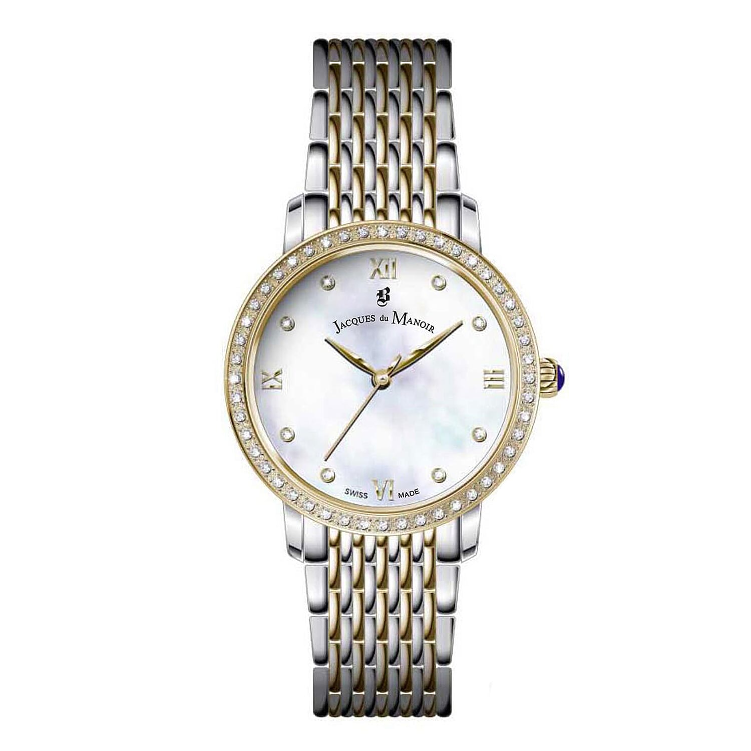 Jacques Du Manoir Classic Swiss Quartz Movt. Water Resistance Silver Dial Ladies Watch with Stainless Steel Strap
