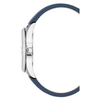JACQUES DU MANOIR Swiss Quartz Movement 5ATM Water Resistance Silver Dial Mens Watch with Blue Leather Strap