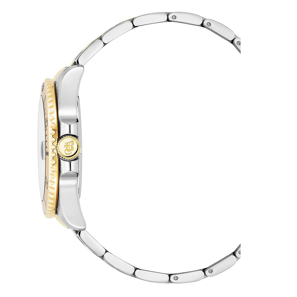 JACQUES DU MANOIR Swiss Quartz Movement 5ATM Water Resistance Silver - Gold Dial Mens Watch with Two-Tone Stainless Steel Strap
