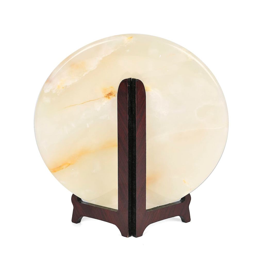 EXCLUSIVE LIMITED EDITION- Serpentine Dragon Painted Disk with Wooden Stand 13255 Cts.Presented in a gift box