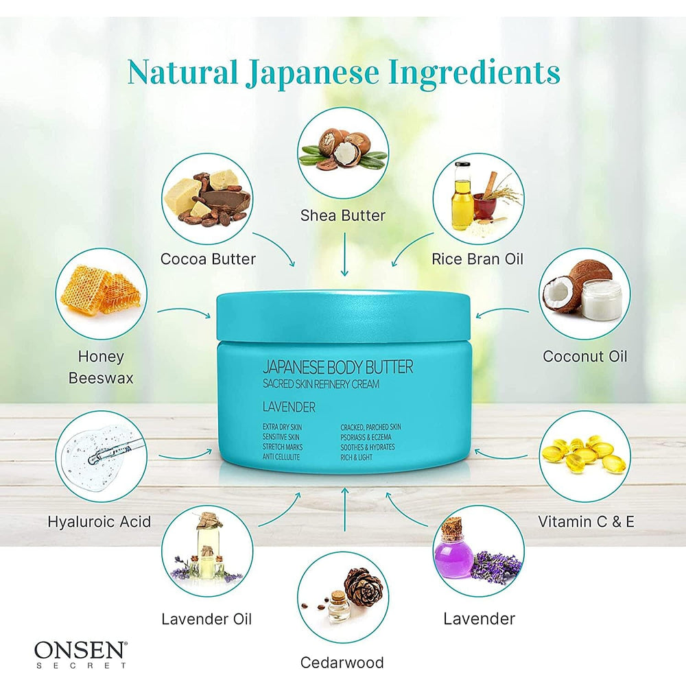 "Japanese Body Butter - Intensified Hdyraton for dry & cracked skin - Lavendar "