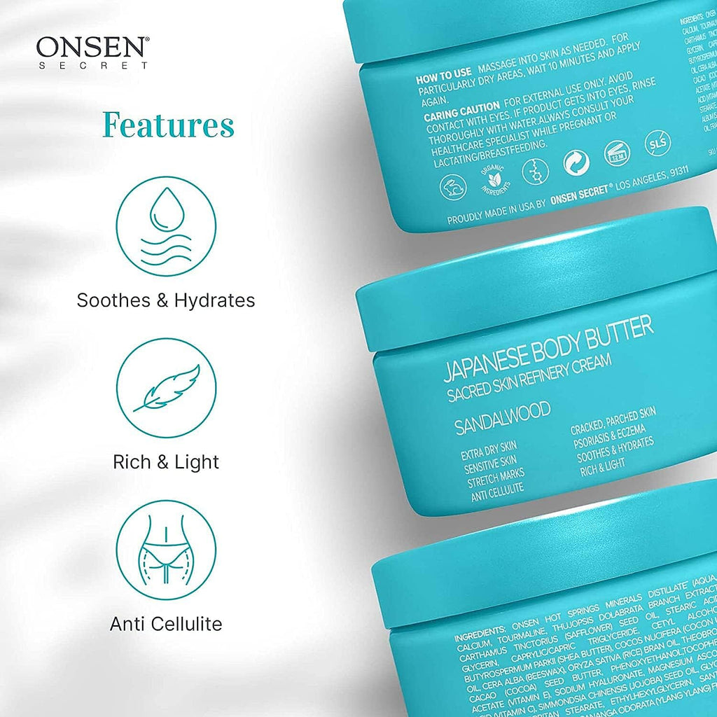 "Japanese Body Butter - Intensified Hdyraton for dry & cracked skin - Sandalwood"