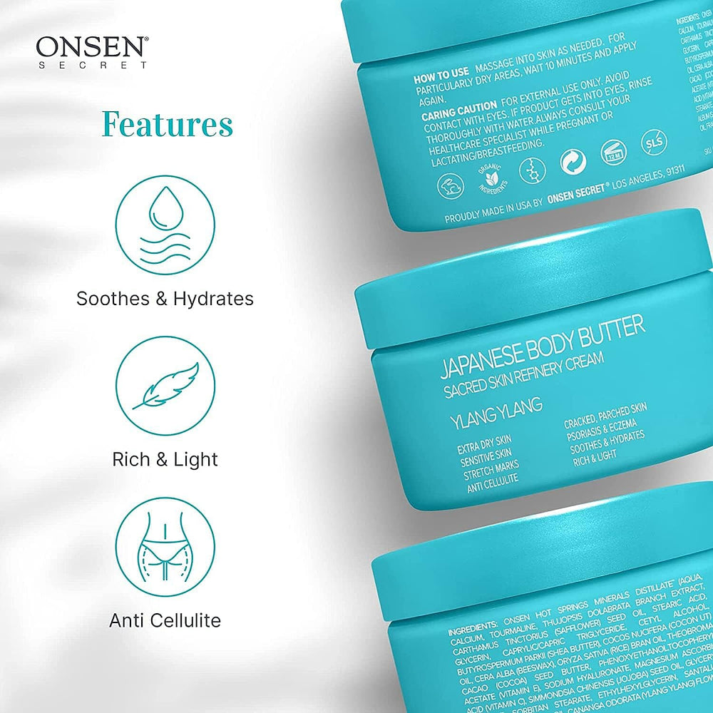 "Japanese Body Butter - Intensified Hdyraton for dry & cracked skin - Ylang Ylang"