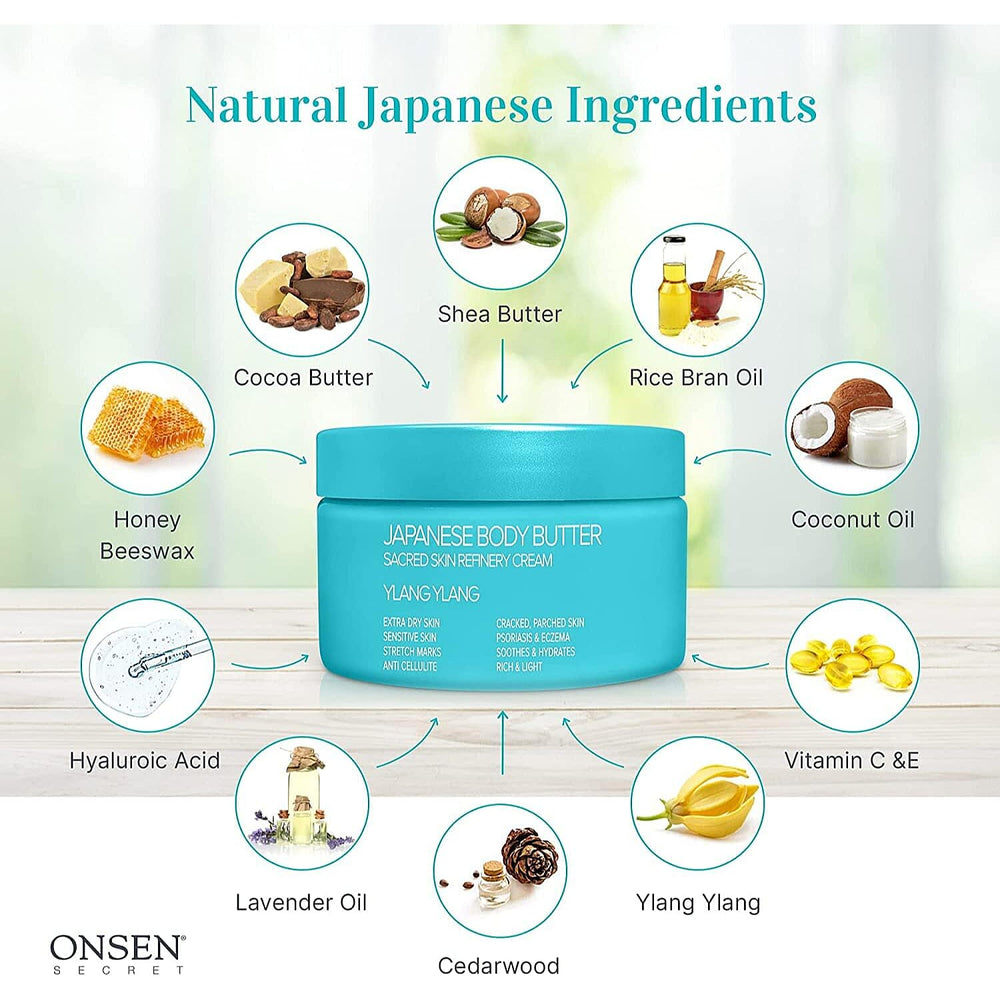 "Japanese Body Butter - Intensified Hdyraton for dry & cracked skin - Ylang Ylang"