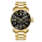 Invicta Scuba VH63 5ATM Black Dial 58mm Gold Stainless Steel Case Mens Watch with Gold Stainless Steel Band
