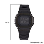 GENOA TIME V2 Japanese Movt. 5ATM Water Resistant Black Multifunctional LED Dial Watch with Stainless Steel Strap