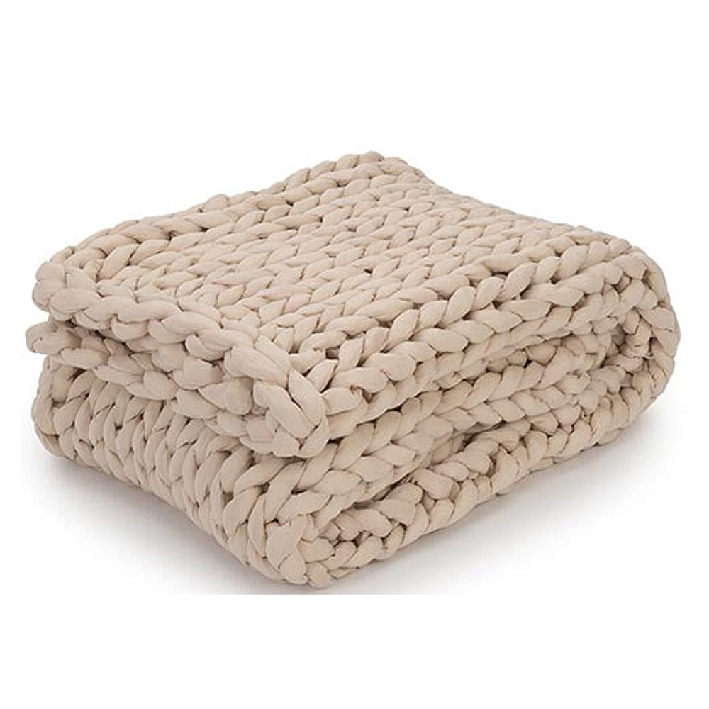 Knit Weighted Blanket (Queen Size) - Oatmeal