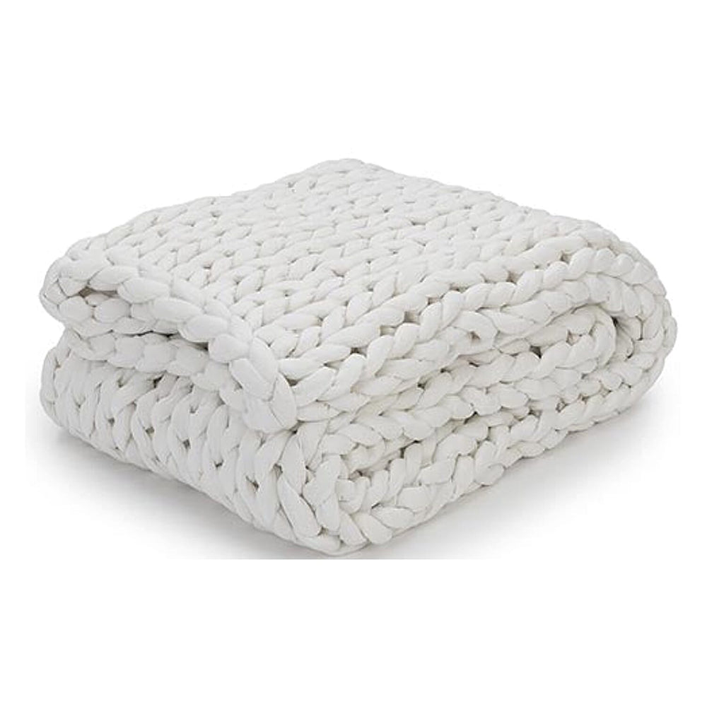 Misty Knit Weighted Blanket (Size Queen) - Snow White