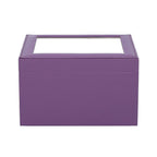 Three Layer Anti-Tarnish Jewellery Box with Transparent Glass Window at Top in Purple