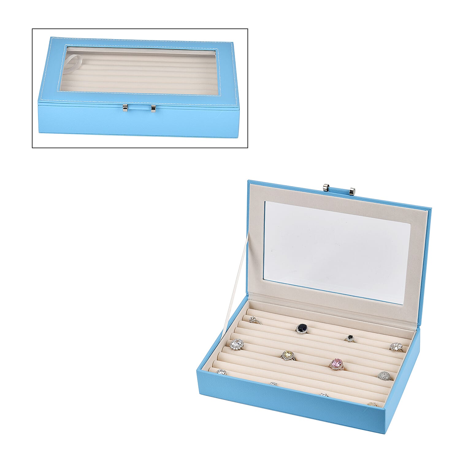 Jewellery Box (Size 26x17x5 ) - Turquoise Blue