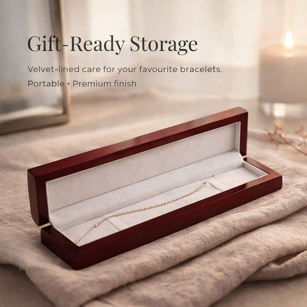 Jewelry Gifting- Velvet Lining Wooden Bracelet Box - (Size 25x6x3 cm)