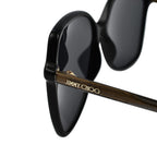 Limited Quantity Closeout Deal - Jimmy Choo Designer Sunglasses - Black and Gold