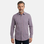 Jj Willis Mens Casual Checker Shirt (Size XL) - White, Wine & Navy
