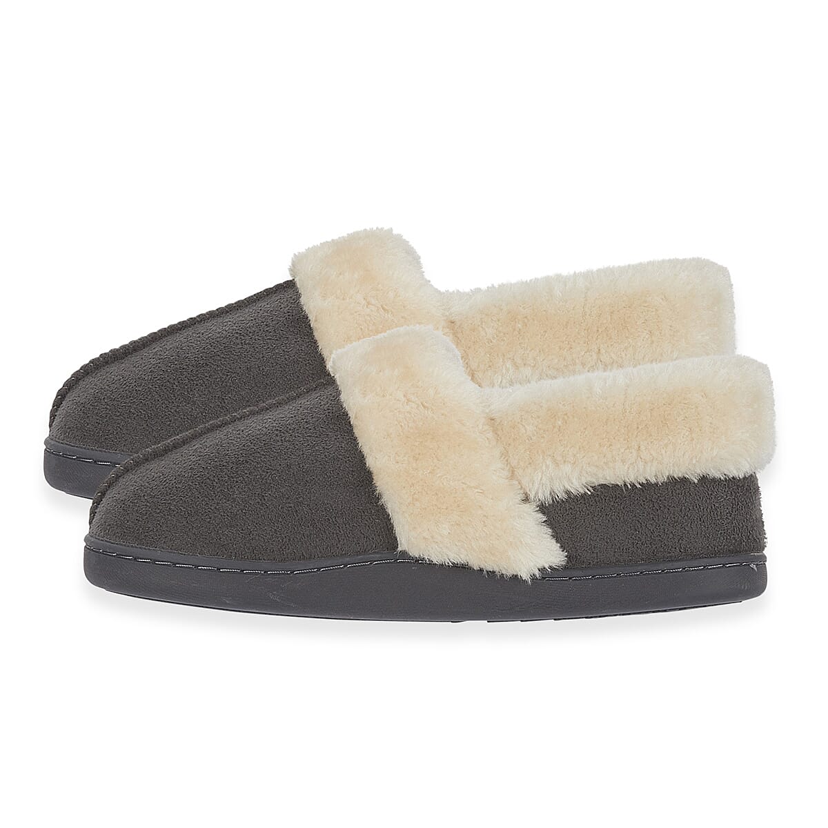 Jo - Joe Edale Faux Suede Slip-On With Sherpa Fur Lining (Size 6) - Grey