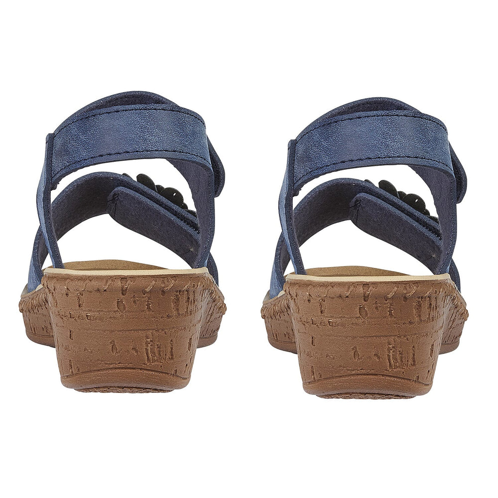 Jo & Joe HIBISCUS Lightweight Touch and Close Fastening Sandal (Size 3) - Navy