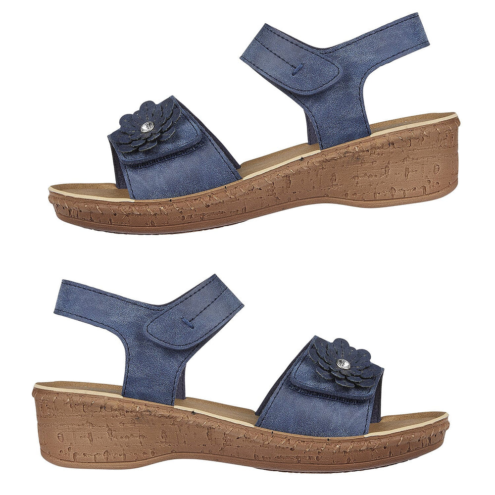 Jo & Joe HIBISCUS Lightweight Touch and Close Fastening Sandal (Size 3) - Navy