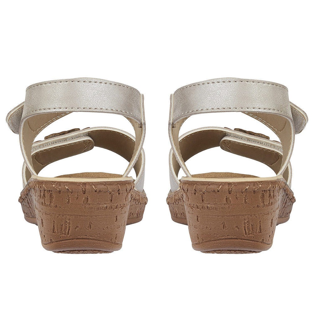Jo & Joe HIBISCUS Lightweight Touch and Close Fastening Sandal (Size 6) - Taupe