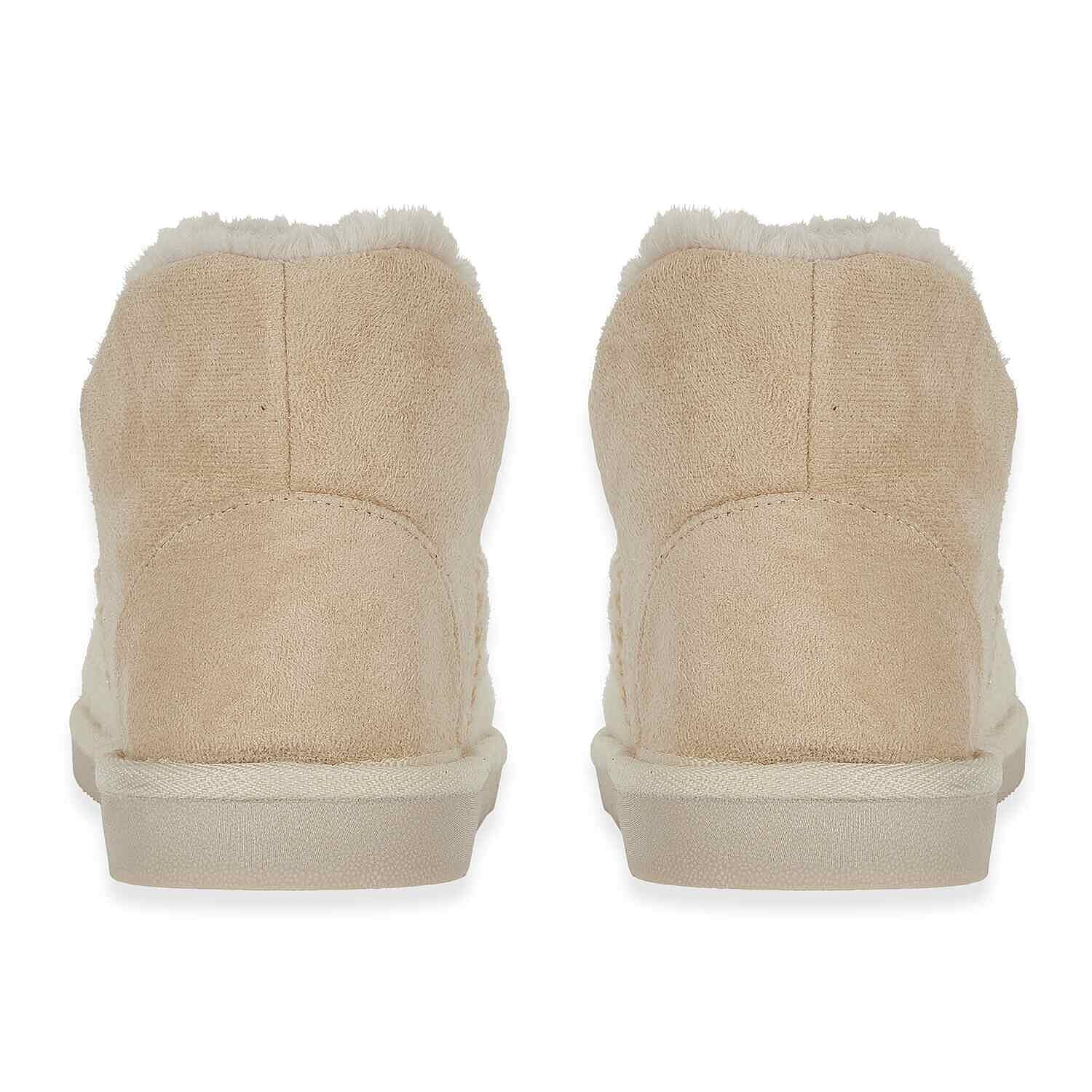 Jo & Joe Ladies Fur Lined Shoe  (Size 7) - Cream