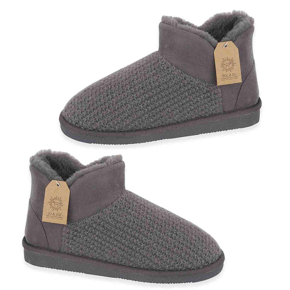 Jo & Joe Ladies Fur Lined Shoes (Size 4) - Charcoal