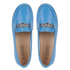 Jo - Joe Ladies Kasbah Leather Loafer with Diamante Trim (Size 8) - Azure Blue
