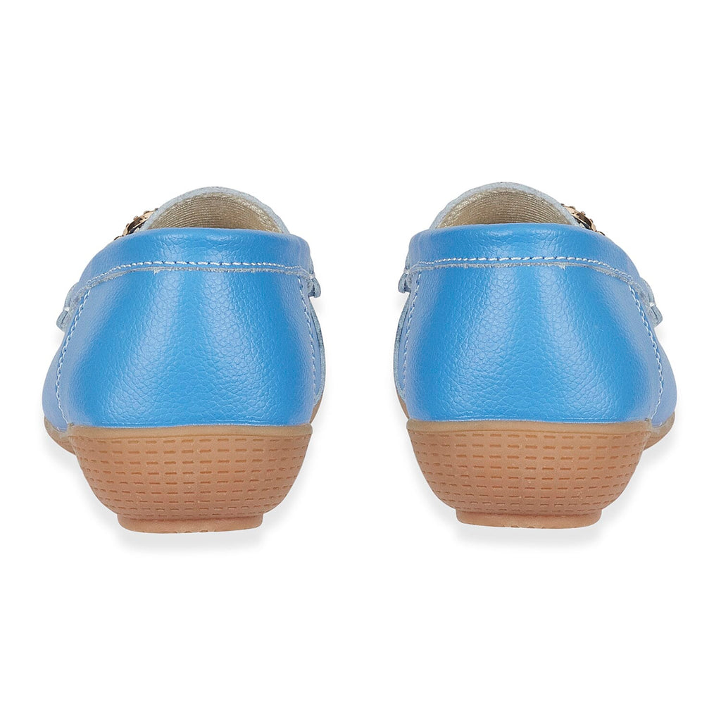 Jo - Joe Ladies Kasbah Leather Loafer with Diamante Trim (Size 8) - Azure Blue