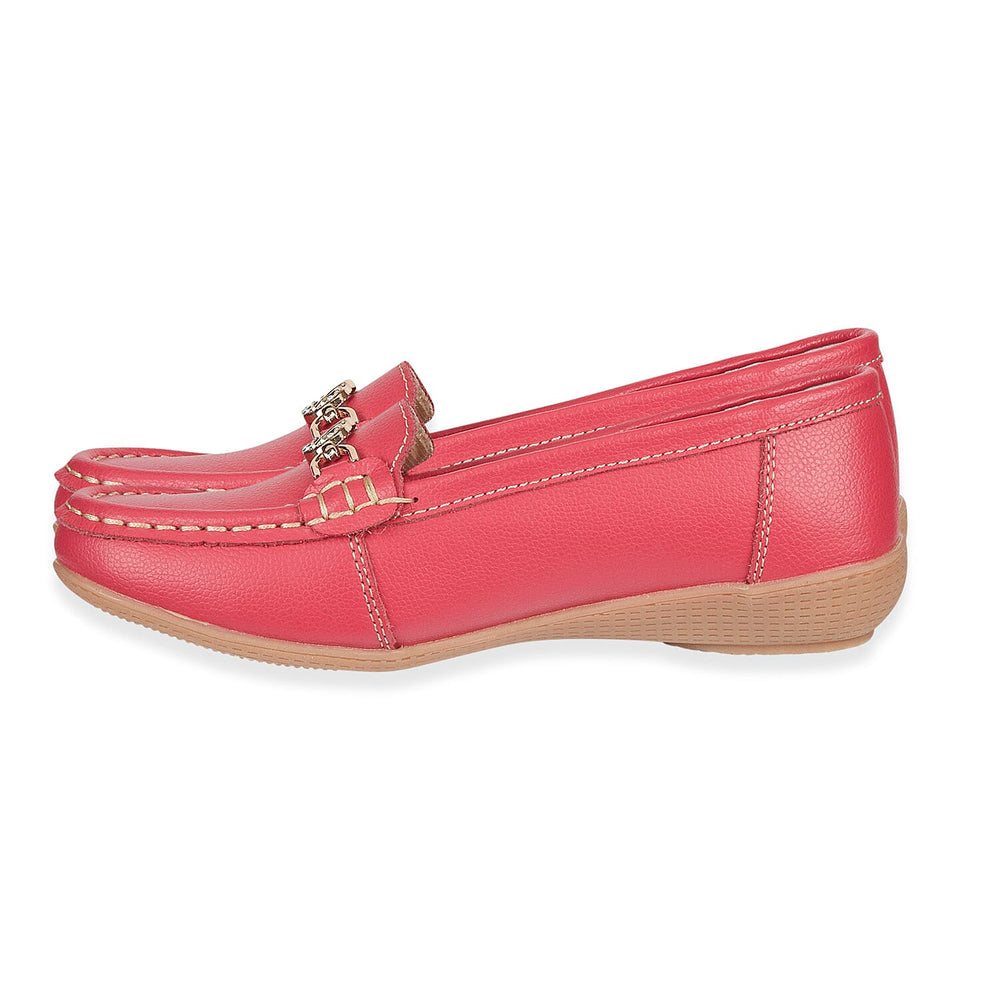 Jo - Joe Ladies Kasbah Leather Loafer with Diamante Trim (Size 8) - Watermelon