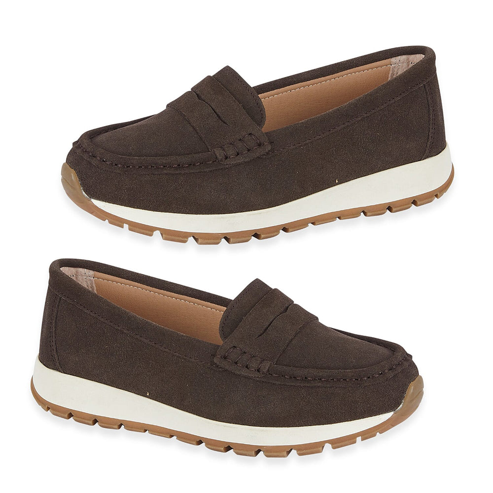 Jo - Joe Ladies Lima Genuine Suede Loafer With Chunky Cushioning Sole (Size 8) - Coffee