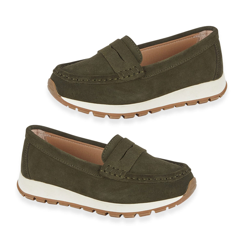Jo - Joe Ladies Lima Genuine Suede Loafer With Chunky Cushioning Sole (Size 6) - Olive