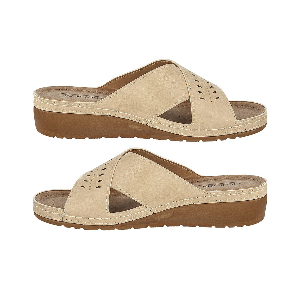 Jo & Joe SARDINIA Lightweight Wedge Mule Ladies Sandal (Size 5) - Gold