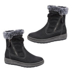 Jo - Joe Ladies Jade Fur Collar Ankle Boots (Size 4) - Black