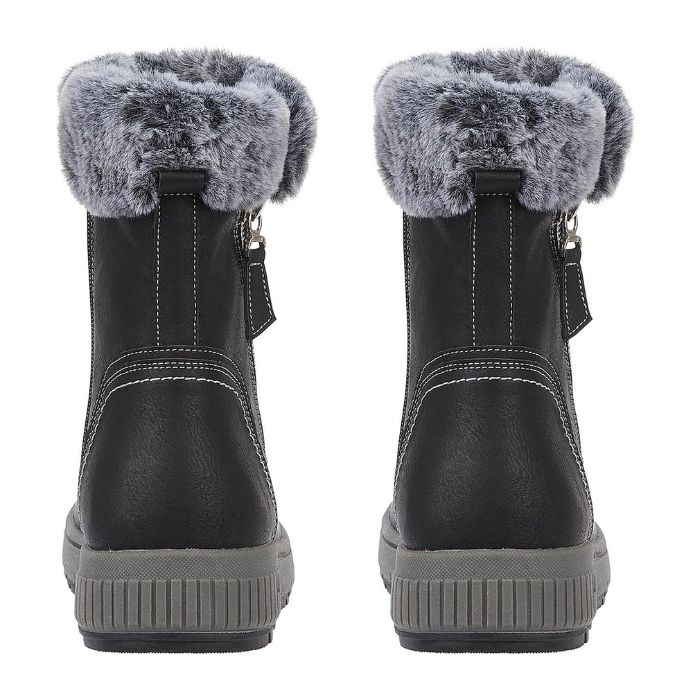 Jo - Joe Ladies Jade Fur Collar Ankle Boots (Size 4) - Black