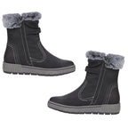 Jo - Joe Ladies Jade Fur Collar Ankle Boots (Size 4) - Black