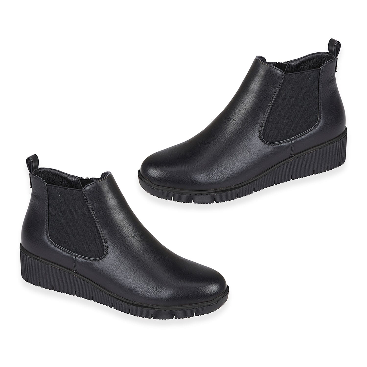 Jo - Joe Ladies BRAZIL Wedge Ankle Boots (Size 4) - Black
